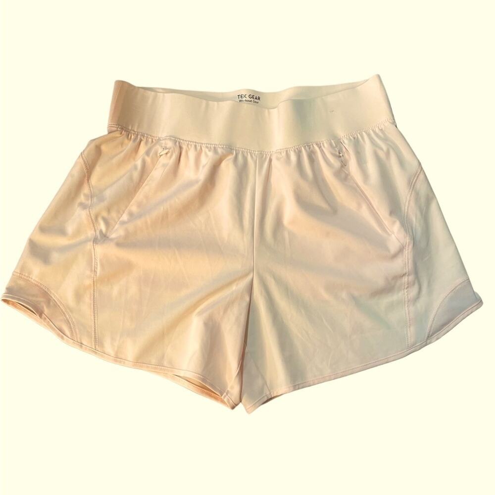 Tek Gear Activewear SHORTS Women L White High Elastic Waist Lightweight Workout